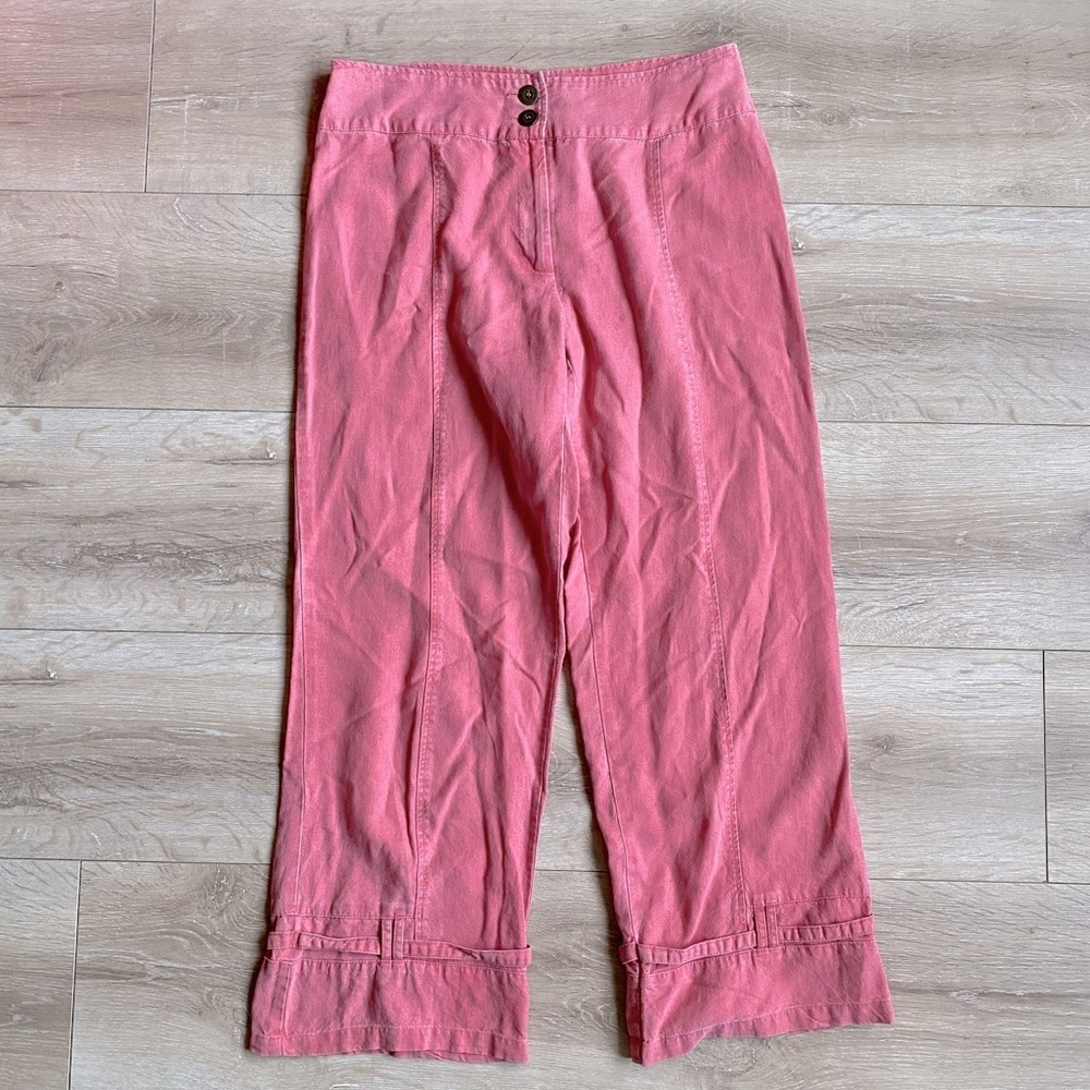 Vintage Tencel pants Linen Lyocell blend crop pant capris